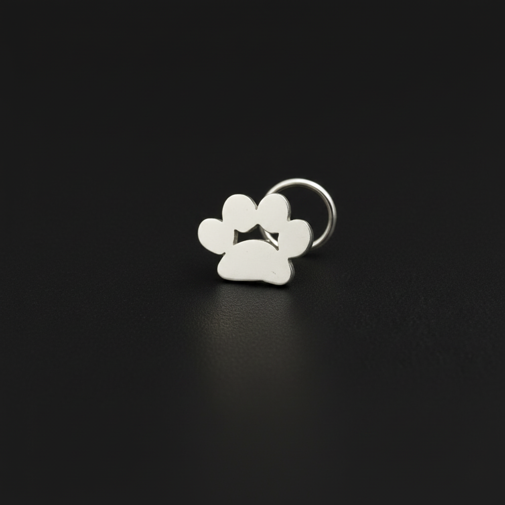 Paw Nose Pin - 925 Silver