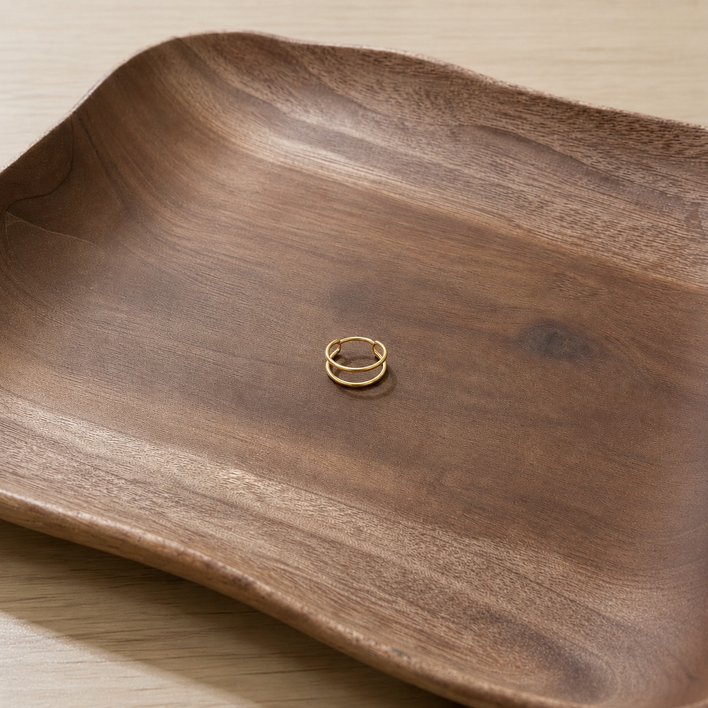 Golden Twin Orbit Nose Ring (golden polished)