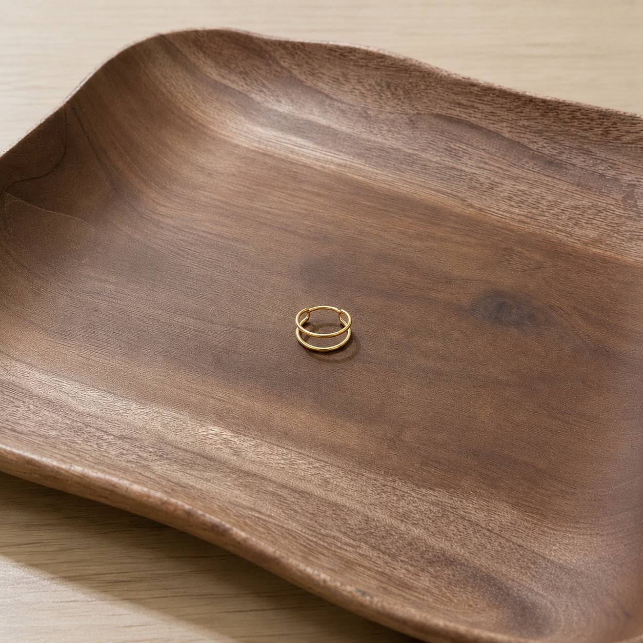 Golden Twin Orbit Nose Ring (golden polished)