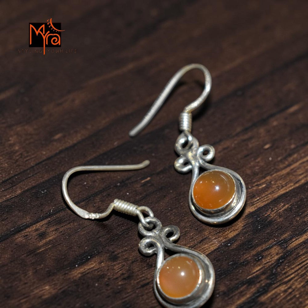 Handmade Carnelian Silver Earrings