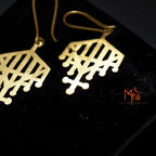 Rekha - Temple Motif Line Brass Earrings