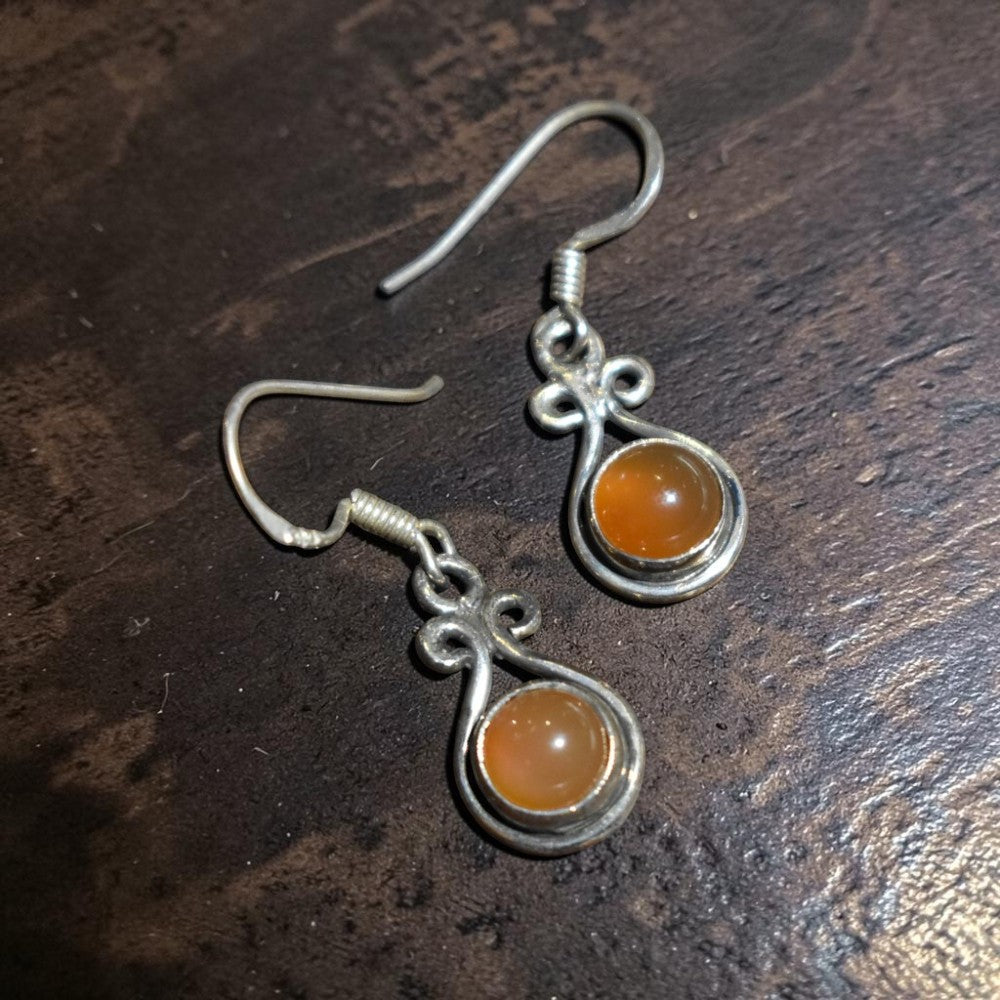 Handmade Carnelian Silver Earrings
