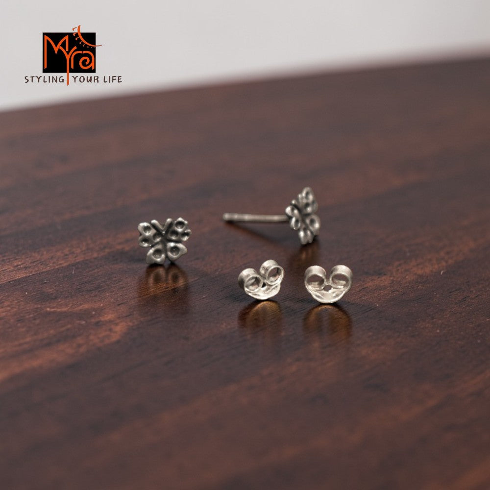 Silver Butterfly Stud Earrings