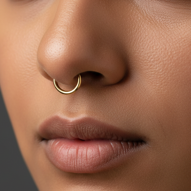 Golden Glow Clip-On Septum Ring