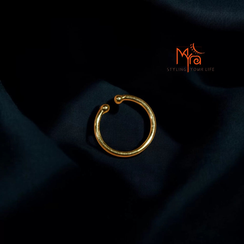 Golden Glow Clip-On Septum Ring 92.5 sterling silver no piercing MYRA