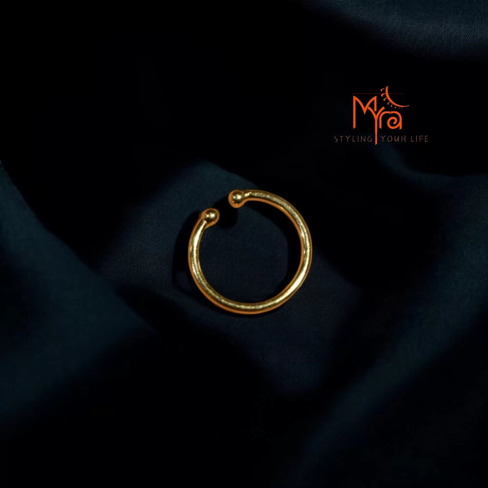 Golden Glow Clip-On Septum Ring 92.5 sterling silver no piercing MYRA