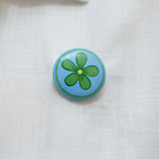 Sabuj Phool | Green Handpainted Floral Brooch