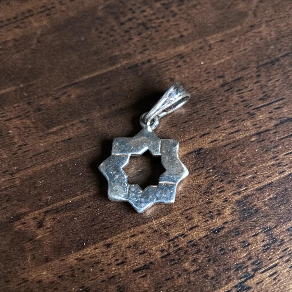 Handcrafted pure silver star pendant online India MYRA