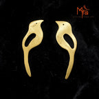 Pakhi - Bird Motif Brass Ear Studs