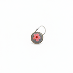 Handpainted Pink Flower on Grey - 925 Sterling Silver Nosepin