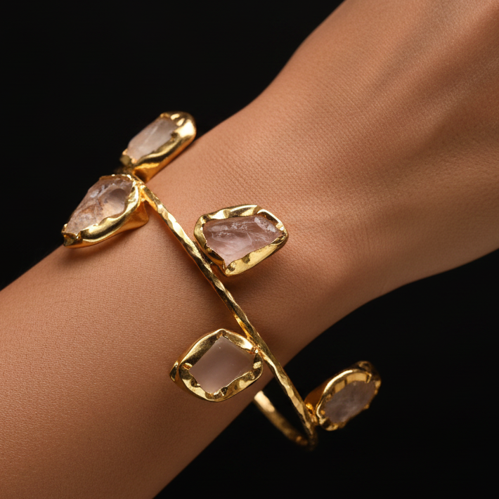 Stone Studded Brass Bracelet