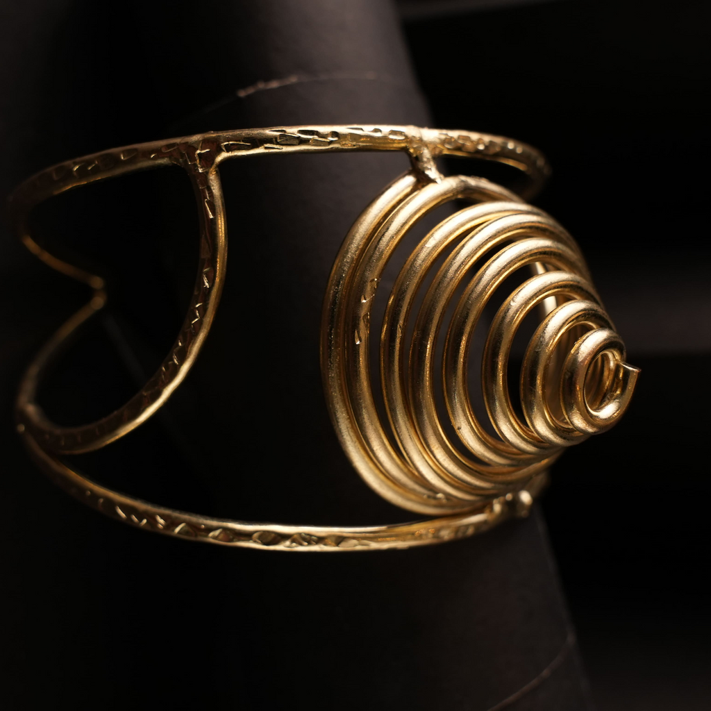 Spiral Coil Brass Bracelet