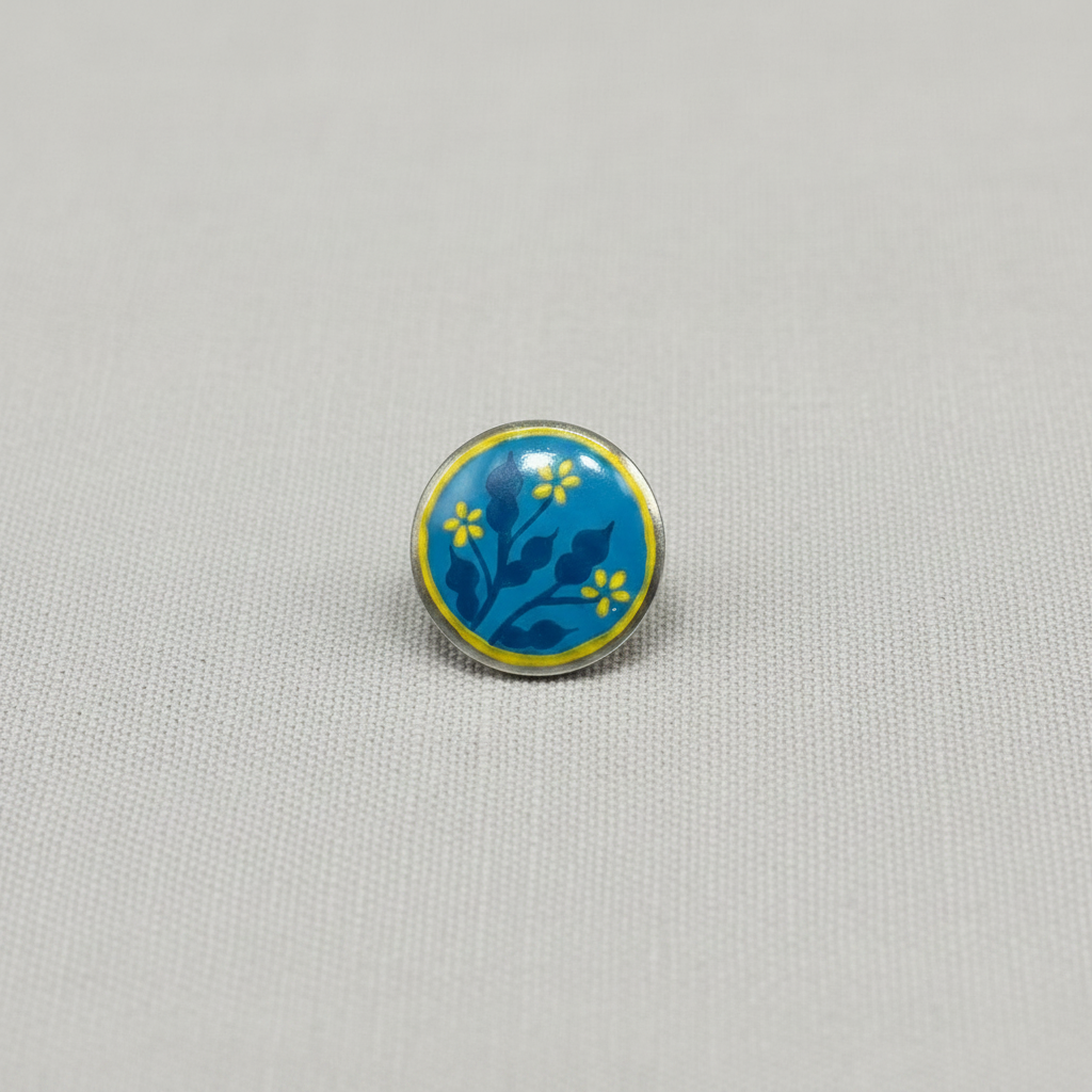 Chhoto Neel Phool | Small Blue Flower Brooch