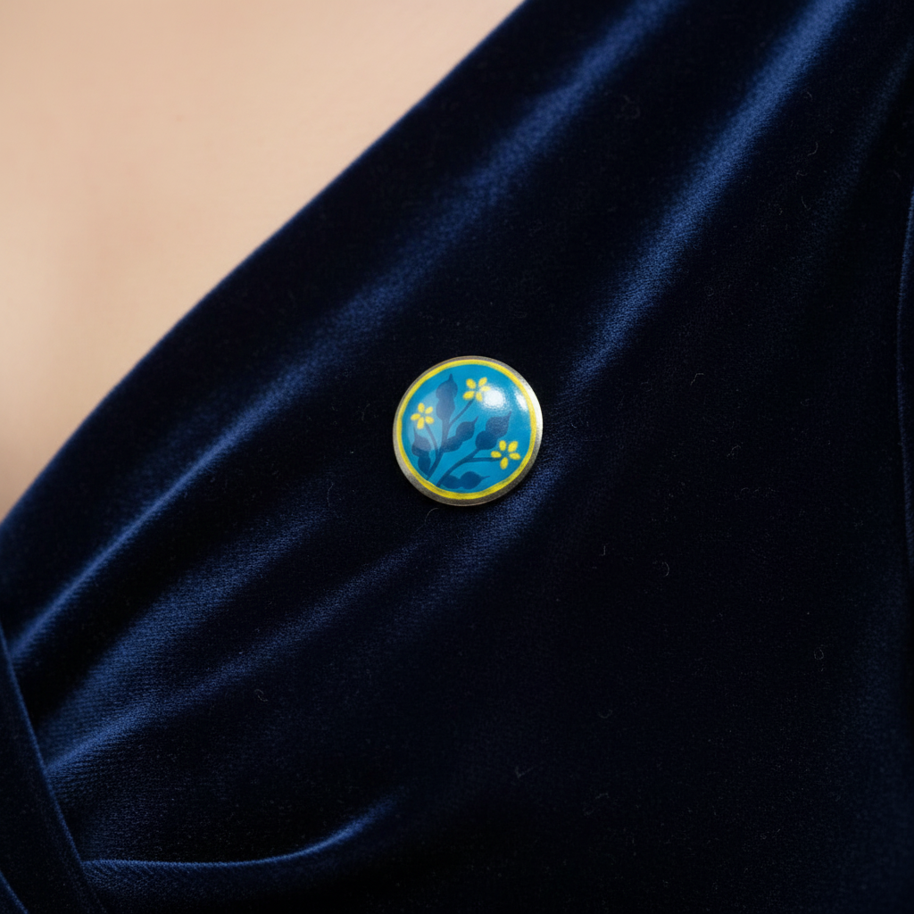 Chhoto Neel Phool | Small Blue Flower Brooch