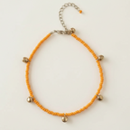 Yellow & Silver Bell Anklet