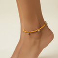 Yellow & Silver Bell Anklet