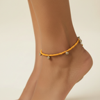 Yellow & Silver Bell Anklet