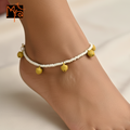 White & Yellow Bell Anklet