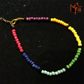 Rainbow Glass Beaded Anklet