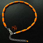 Orange Pipe Beaded Anklet