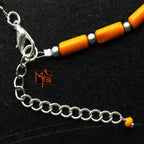 Orange Pipe Beaded Anklet