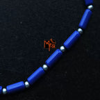 Navy Blue Pipe Beaded Anklet