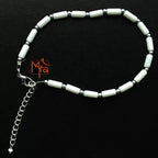 White Pipe Beaded Anklet