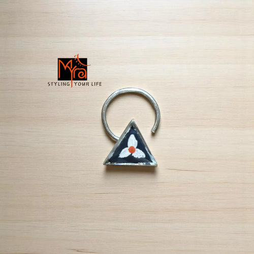 Agnikona Triangle Hand-Painted Silver Nosepin 92.5 sterling silver MYRA