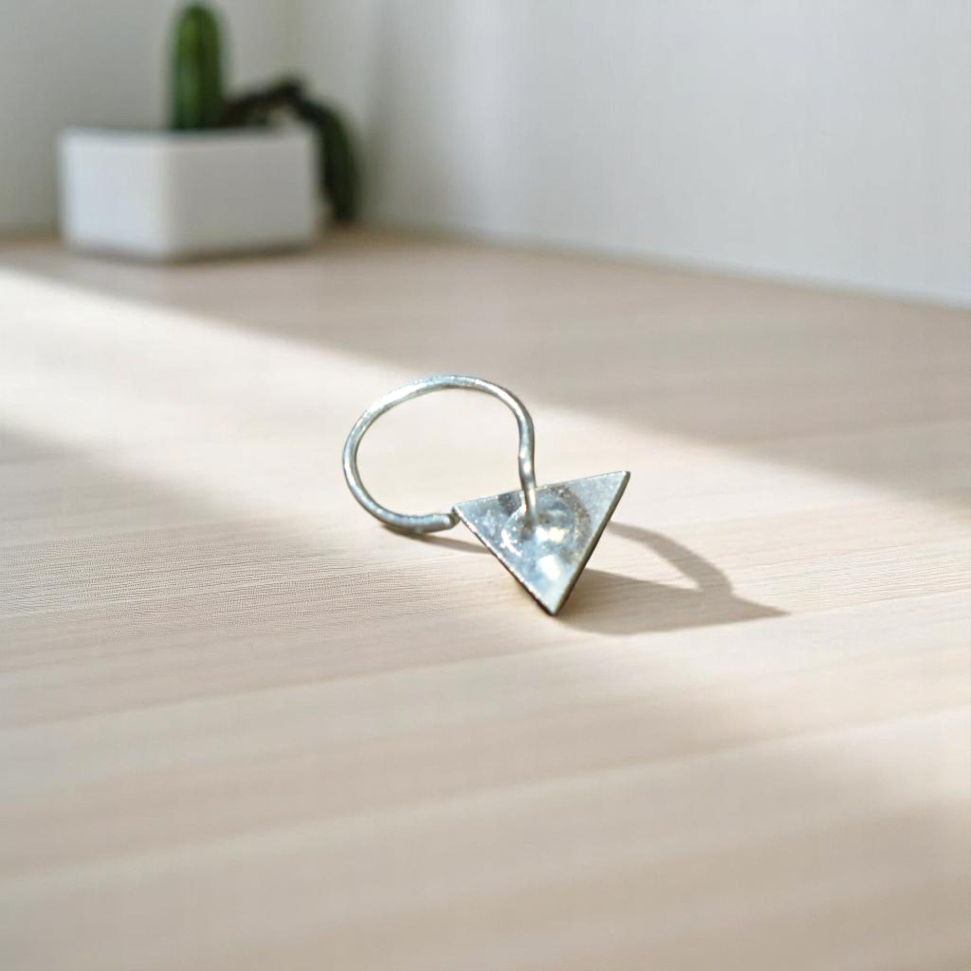Buy agnikona triangle silver nosepin online India MYRA