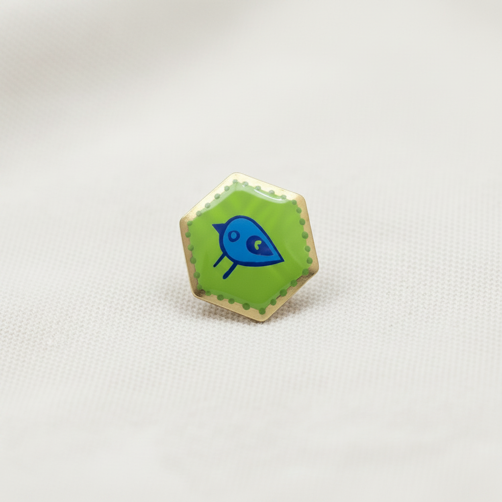 Sabuj Pakhi | Hand Painted Bird Brooch