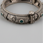 Sabuj Ghaash | Green Stone German Silver Bracelet
