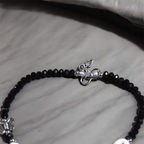 Black Cowrie Shell Crystal Anklet