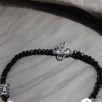 Black Cowrie Shell Crystal Anklet