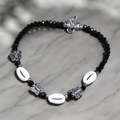 Black Cowrie Shell Crystal Anklet