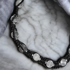 Black Thread Charm Anklet : Concentric Circle