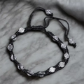 Black Thread Charm Anklet : Concentric Circle
