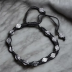 Black Thread Charm Anklet : Concentric Circle