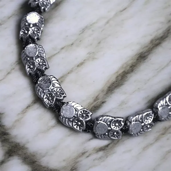 Black Thread Charm Anklet : Owl