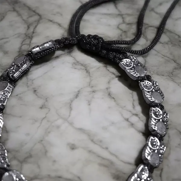 Black Thread Charm Anklet : Owl