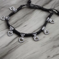Black Thread Charm Anklet : Heart