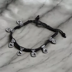 Black Thread Charm Anklet : Heart