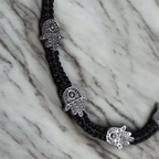 Black Thread Charm Anklet : Hamsa Hand