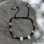 Black Thread Charm Anklet : Circle Pipe