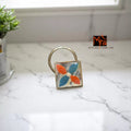 Basanti Square Hand-Painted Silver Nosepin 92.5 sterling silver MYRA