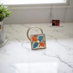 Basanti Square Hand-Painted Silver Nosepin 92.5 sterling silver MYRA