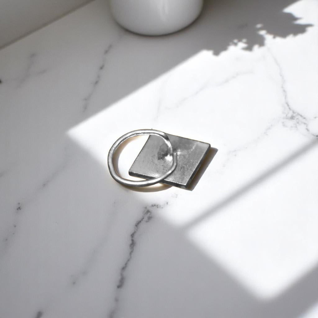 Buy basanti yellow square silver nosepin online India MYRA