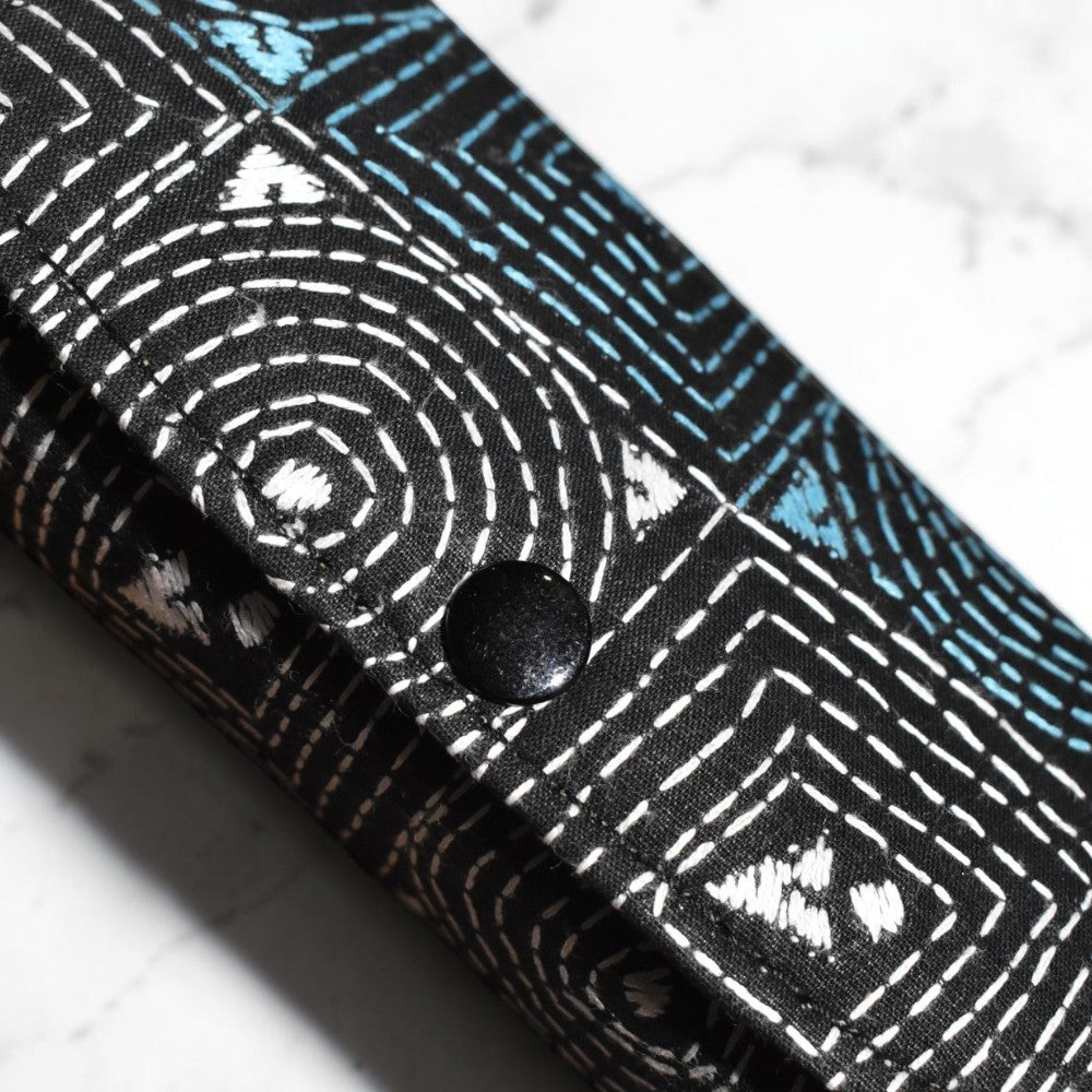 Black Kantha Spectacle Case - Handcrafted Bengali Eyewear Holder