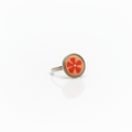 Handpainted Red Orange Flower nosepin - 925 Sterling Silver Nosepin