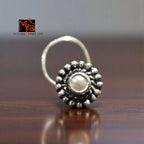Chandrika Pearl Silver Nosepin 92.5 sterling silver India MYRA