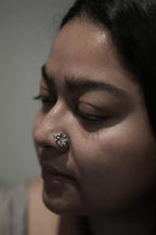 Charulata Oxidised Silver Nosepin 92.5 sterling silver India MYRA